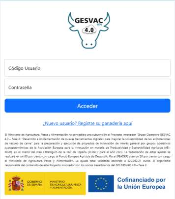 Logotipos de financiación y socios del proyecto GO GESVAC 4.0 – Fase 2